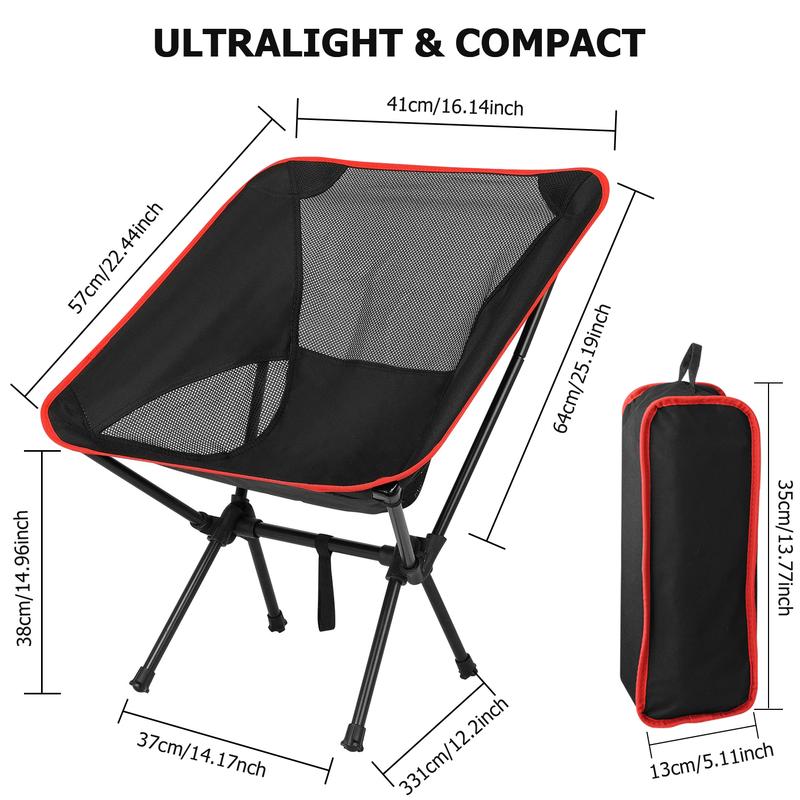 Portable Camping Chair Lightweight Compact Folding Chair Mesh for Outdoor Camp Travel Beach Picnic Festival Hiking Backpacking