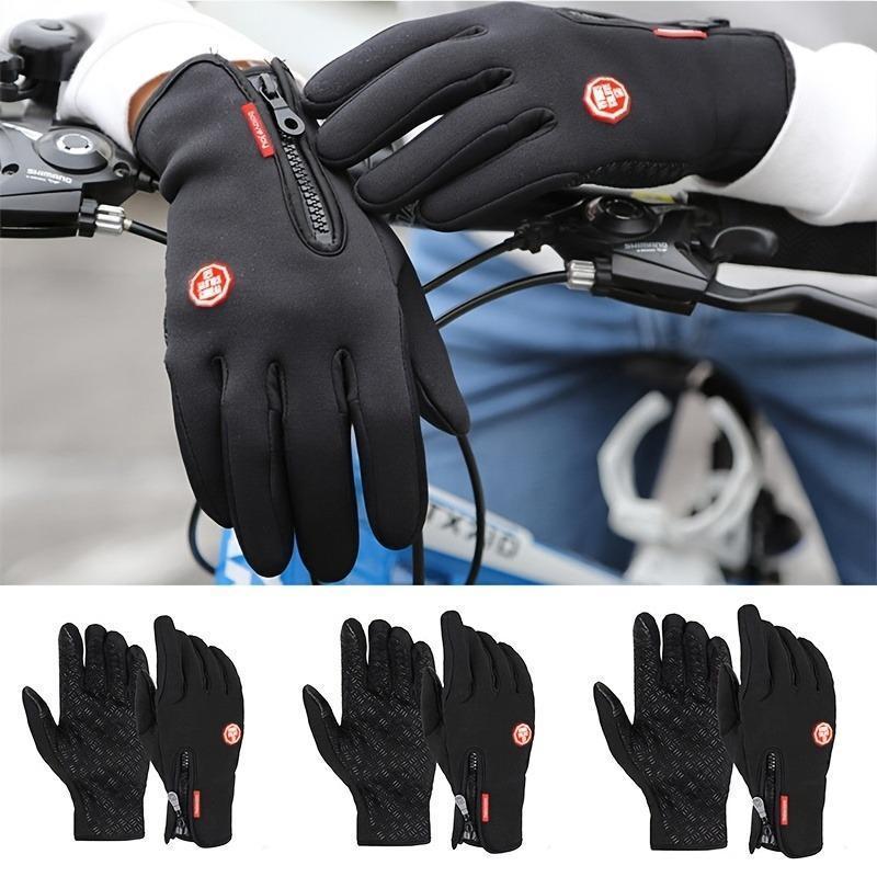 Winter Gloves, 1 Pair Non-slip Waterproof Touch Screen Gloves for Men & Women, Sports Gloves for Outdoor Cycling, Running, Driving, Unique Gifts, Sports Accessories, Gym Accessories