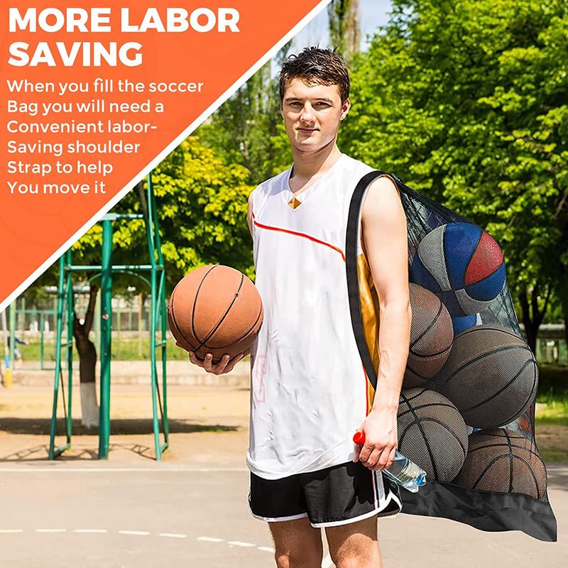 Extra Large Sports Ball Bag - Mesh Soccer Team Balls Storage Bag with Drawstring | Ideal for Basketball, Beach Gear, Swimming Equipment, and More | Durable and Versatile Sports Equipment Organizer