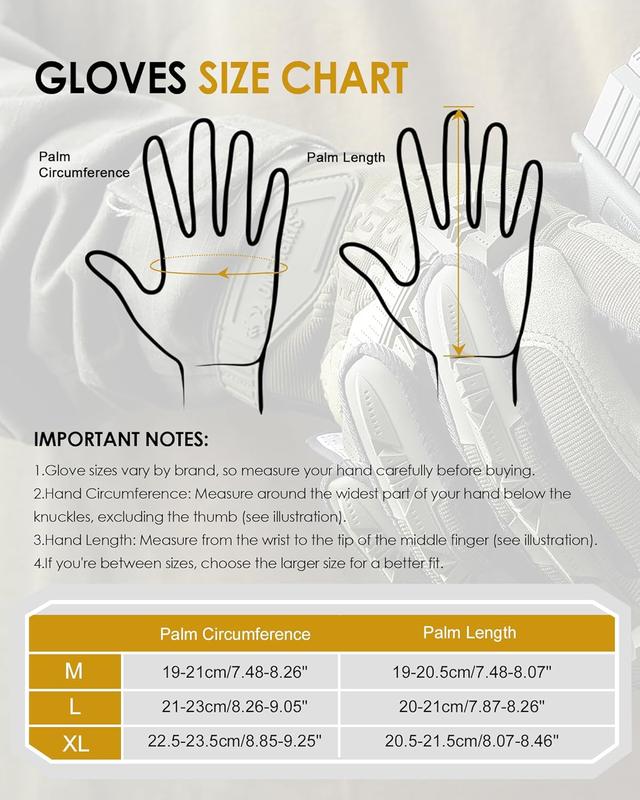 OneTigris Gloves for Men, Touchscreen Gloves with Soft Palm Pads for Motorcycle, Cycling, Hiking, Camping, and Climbing - Christmas 2024