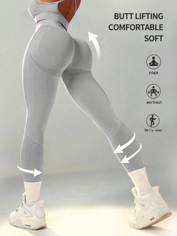 Women's Solid High Waist Sports Leggings, Fall Outfits, Fallfreshness Sporty High Stretch Butt Lift Leggings, Ladies Sportswear for Indoor Outdoor Wear, Leggings for Women, Women Sport & Outdoor Clothing