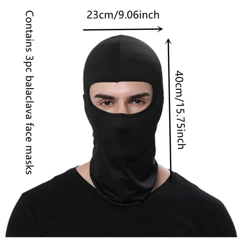 3pcs Balaclava Face Mask, UV Protection Lightweight Breathable Neck Gaiter Face Cover For Outdoor Cycling Climbing Hiking