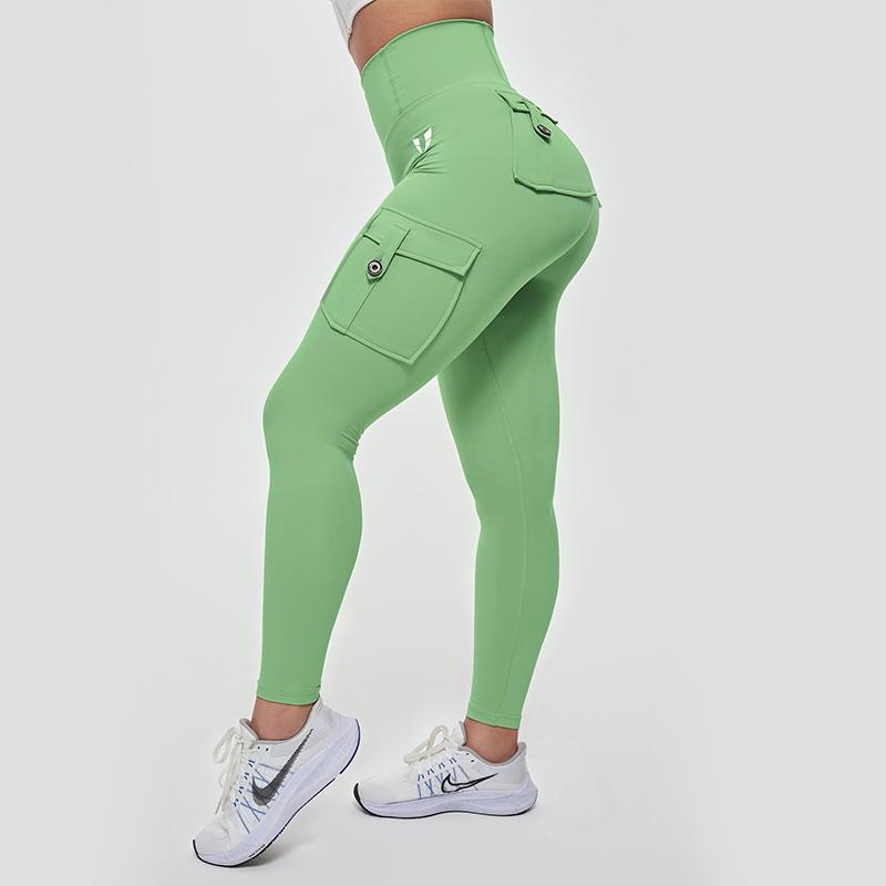 FIRMABS High Waist Cargo Leggings for women,Tummy Control Side Pockets Shaping Gym Wear