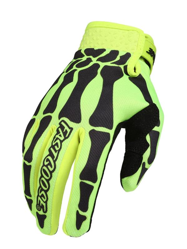 Skeleton Letter Print Sports Gloves, Breathable Non-slip Cycling Gloves, Outdoor Sports Protector for Men & Women