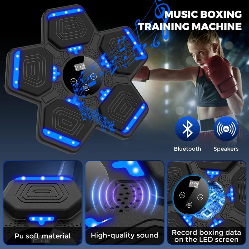 2024 Music Boxing Machine with Boxing Gloves, Smart Bluetooth Boxing Machine with LED Electronic Wall Mounted, Music Boxing Target Workout Punching Equipment for Home(Upgrade)