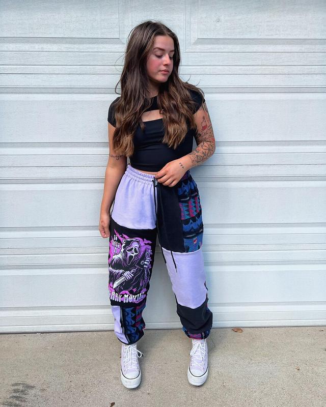 Horror Patchwork Sweatpants - Just Do Unique Everyday Style Womenswear Athletic