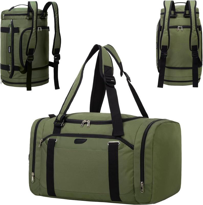 Gym Bag for Men - 45L Duffle Bag for Travel Backpack Carry On Backpack with Shoe Compartment Large Weekender Bag Overnight Bag for Sports Gym Travel - Green