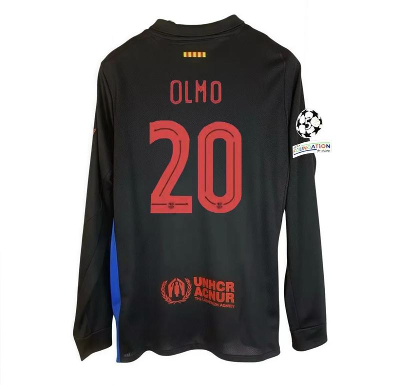 Long-sleeved football jersey Yamal 19 10  Pedri 8 Olmo 20  Black Barca Men's Barcelona neymar jersey