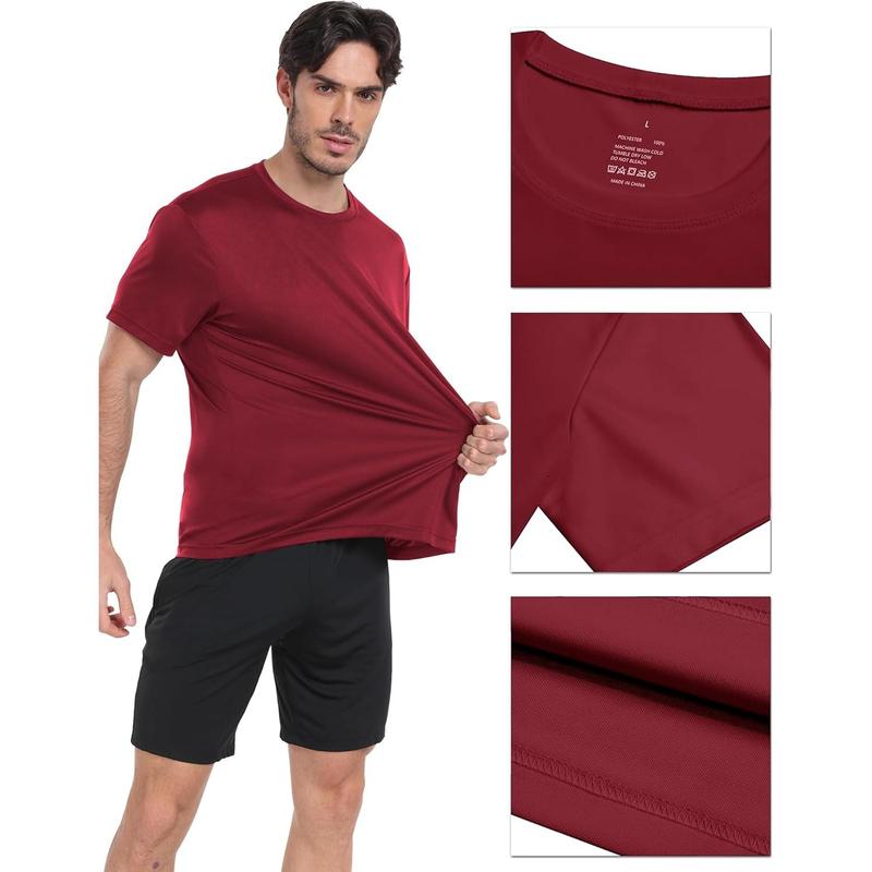 1 5 Pack Workout Shirts for Men Athletic Running Gym Quick Dry Short Sleeve Performance Moisture Wicking T Shirt