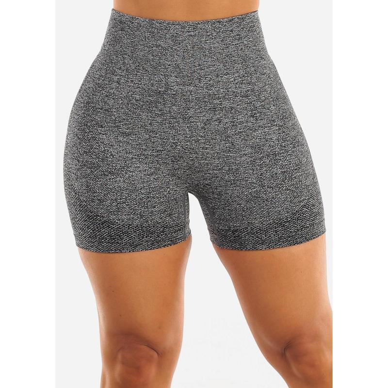 High Waist Butt Shaping Scrunch Gym Shorts Dark Grey