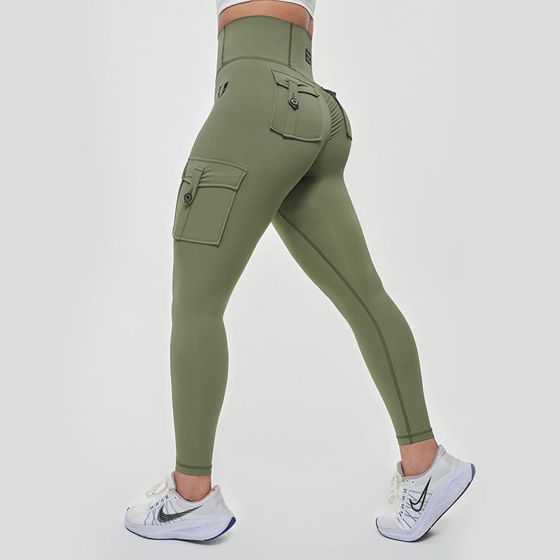 FIRMABS High Waist Cargo Leggings for women,Tummy Control Side Pockets Shaping Gym Wear