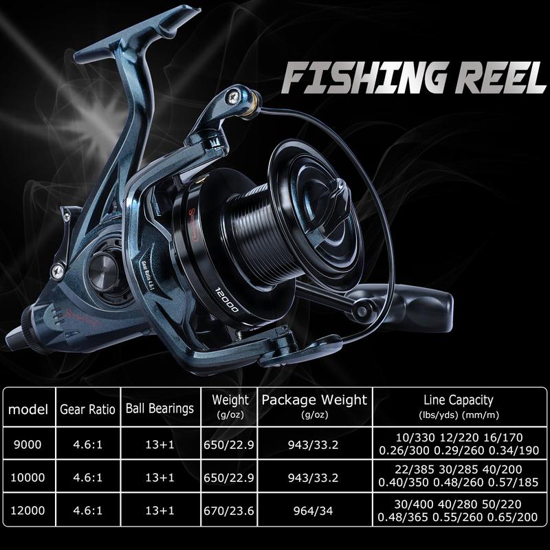 Sougayilang Surf Fishing Reel Ultra Smooth Powerful Spinning Reels,10000 11000  12000 Fishing Reel for for Saltwater Freshwater Surf Fishing