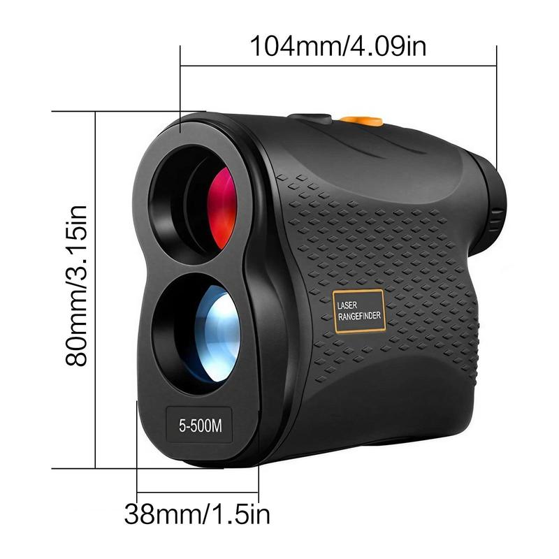 500m Laser Rangefinder, Battery Required Flagpole Locking Vibration Function Slope Mode Continuous Scanning, Optical Instrument for Golf & Hunting