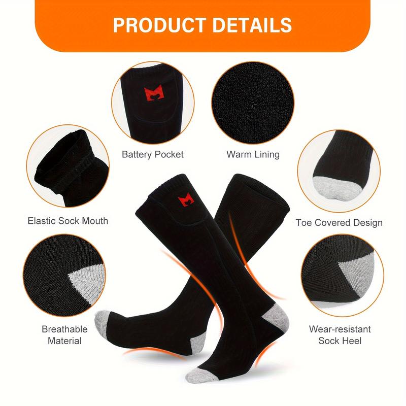 Winter Warm Heated Socks, Suitable for Outdoor Camping, Hiking, Fishing, Skiing, Hunting and Other Activities Outdoor Foot Warmer (Battery Not Included)