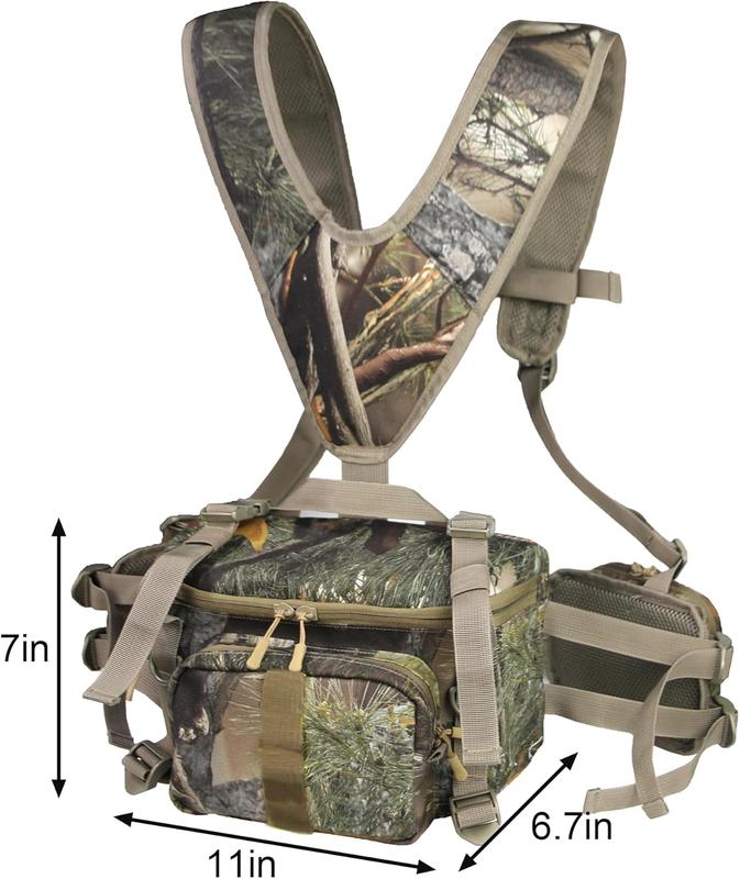 Hunting Fanny Pack, Waist-Pack Style Hunting Pack, Camo Hunting Fanny Waist Pack with Shoulder Straps and Harness Pouch, Available in Backpack and Lumbar Pack Styles