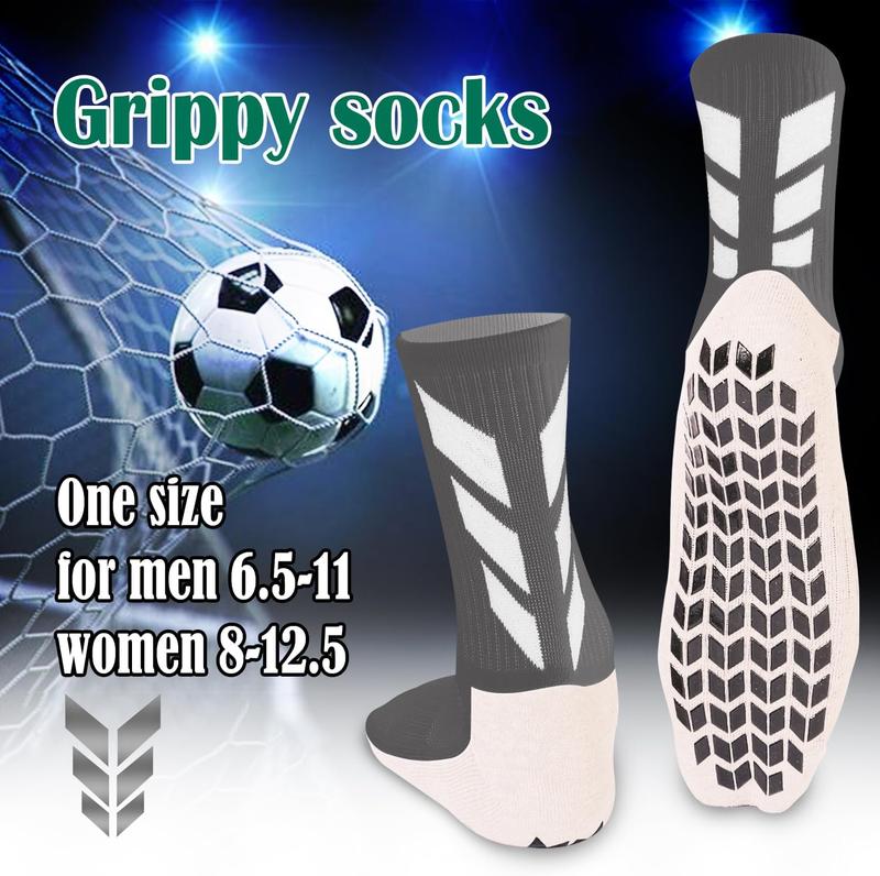 Black Soccer Socks Non Slip Socks Mens Hospital Socks for Men Grip Volleyball Basketball Football Pilates Grip Pads