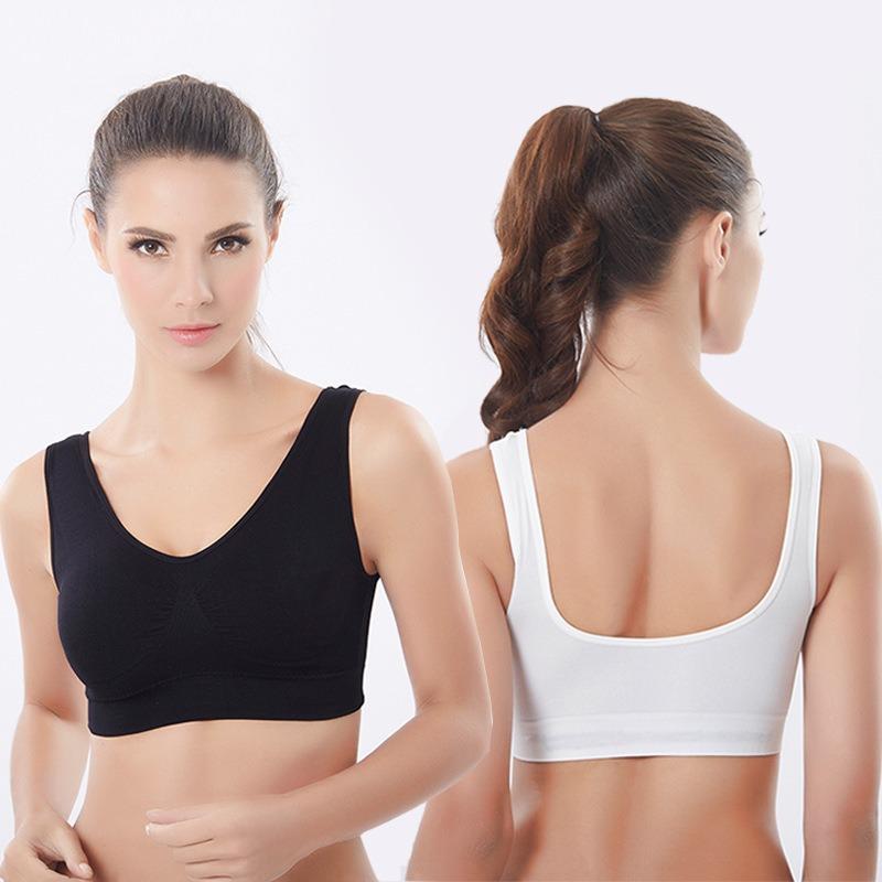 5PCs Plus Size Seamless Full Cover Sports Bra - Wireless, Backless, Medium Stretch, Solid Color, Pullover Fitness Tank Bra for Comfortable Workout