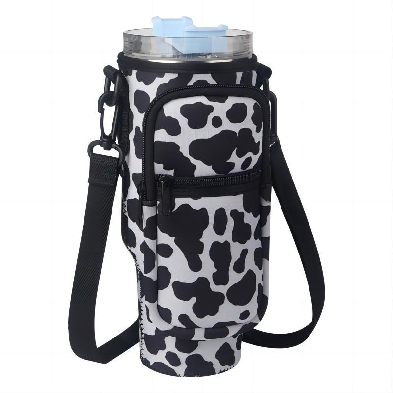 Water Bottle Storage Bag with Shoulder Strap & Pocket, Portable Water Bottle Carrier Bag for Tumbler Cup, Drinkware Accessories for Outdoor Sports