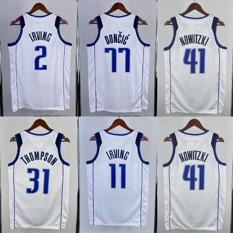 2023 season Mavericks jersey No. 11 Irving No. 2 basketball jersey Doncic No. 77 No. 31 Thompson jersey Men's training uniform basketball vest