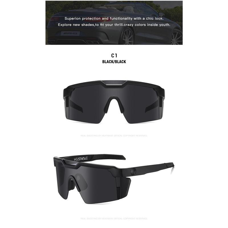 Heat Wave Riding Pilot Goggles, UV400 High Quality Real Film Outdoor Sports Sun Glasses