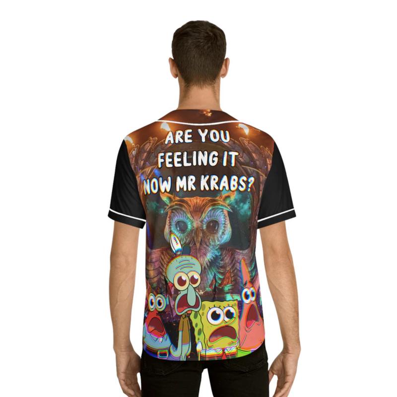 Excisions Spongeb0b Rave Baseball Jersey, EDM Festivals 2024 Thin Button Down Shirt, Tour  Evolution Outfit Ideas For Rave Lovers, Game Day Outfits, Gift For Fan