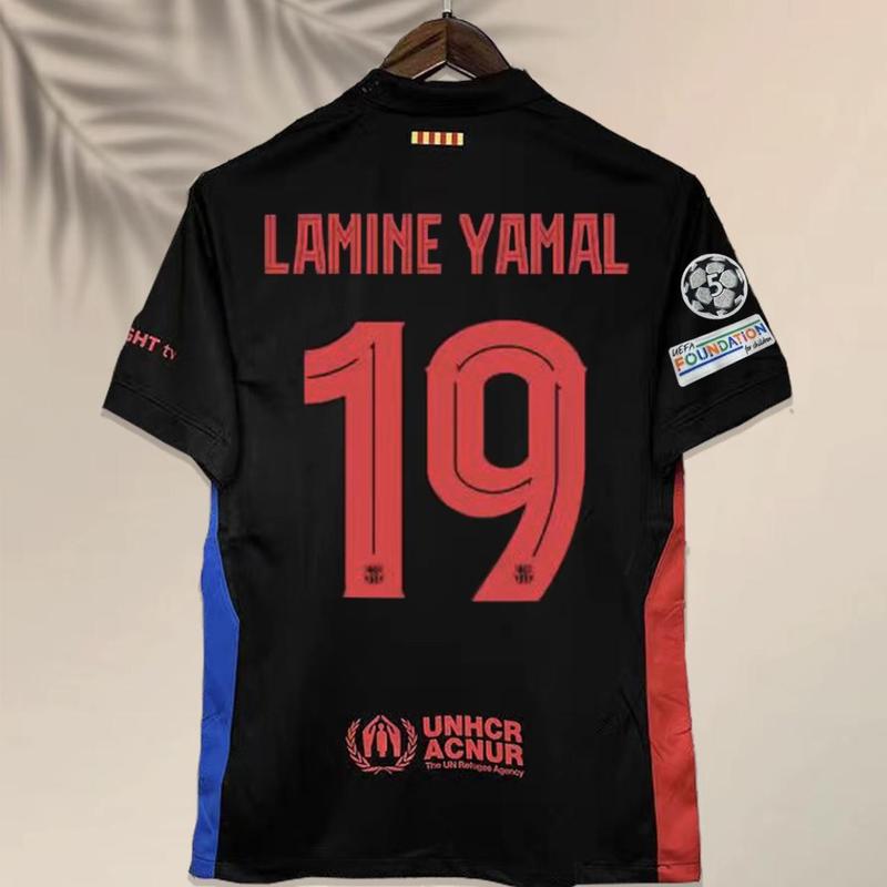 24-25 Season Barcelona size:S-4XL Away Soccer jersey Men's Sports T-Shirt Yamal and No.10 MessiJersey Customized Name and Number Soccer jerseys football fans top