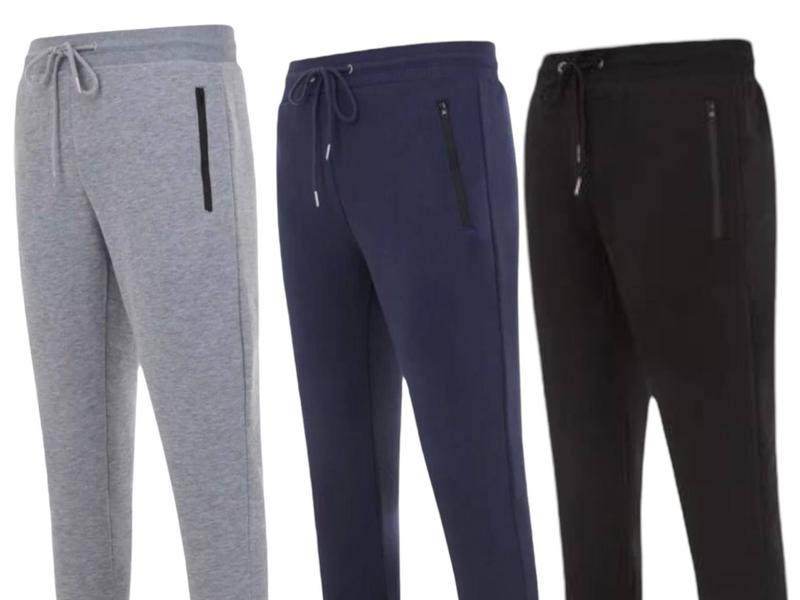 Benben 3-Pack Men's Fleece Joggers - Navy Blue, Black, Grey Athletic Sweatpants ultra performance