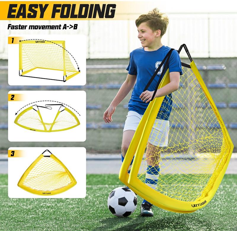 Soccer Goals for Backyard, Soccer Goals Set with Soccer Ball and Ball Pump, 2 Pack 6' x 4' Soccer Goal Training Equipment, Perfect for Games  Practic,Youth  Adult Folding Indoor  Outdoor Goals Multiple Sizes  Colors,Best Christmas Gift