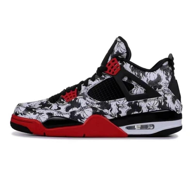 Jordan 4 explosive white classic fashion trend high top cushioning wear-resistant casual sports shoes