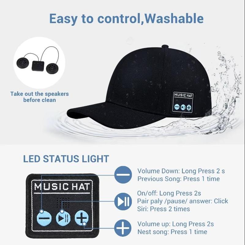 Brand new hat with bluetooth speaker bluetooth hat wireless smart speaker hat suitable for outdoor sports baseball cap sports bluetooth headset