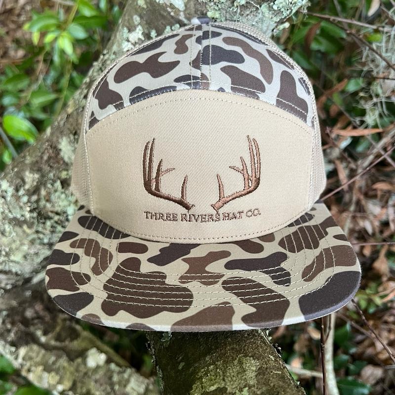 Classic Whitetail Rack-Old’s Cool Camo Flatbill 7 panel Snapback-(2 colors to choose from)