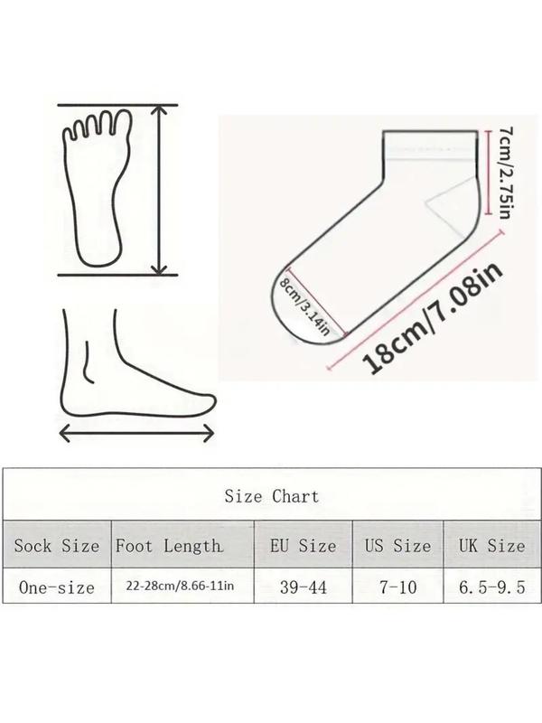 Unisex Cartoon & Letter Print Athletic Socks, Sporty Breathable Comfortable Ankle Socks, Men & Women Socks for All Seasons