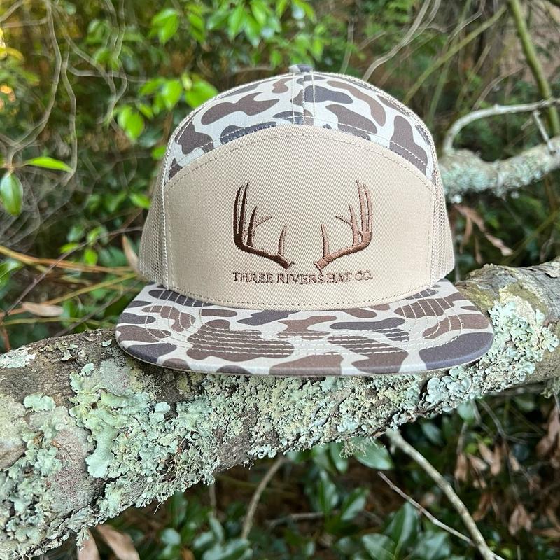 Classic Whitetail Rack-Old’s Cool Camo Flatbill 7 panel Snapback-(2 colors to choose from)