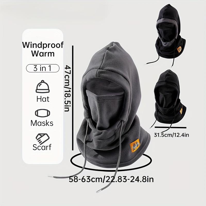 Windproof Winter Cycling Beanie - Plush Fleece Face Mask & Neck Warmer for Men and Women, One Size