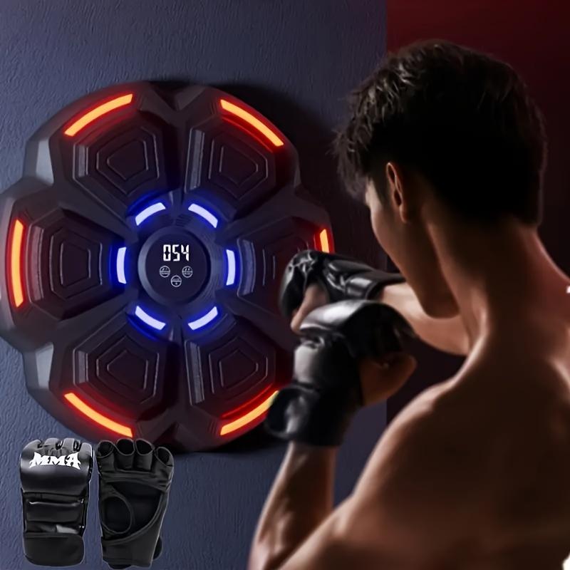 1pc Smart Wireless Wall-Mounted Boxing Target with Gloves - USB Charged Interactive Music Boxing Machine for Home Gym Fitness Training - Faux Leather Construction, Wireless Operation, Ideal for Indoor Exercise, Boxing Workout, Gift for Chri