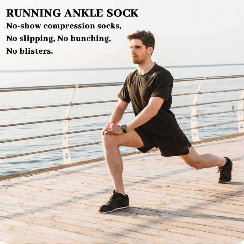 Thick Cushioned Athletic Socks, 6 Pairs Anti-Blister Ankle Socks Performance Running Socks with Arch Support Unisex