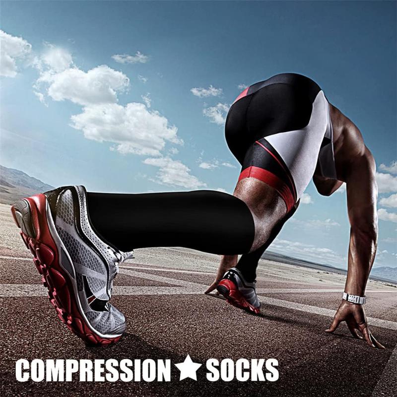 3 Pack Compression Socks for Athletic Running Cycling, Best Support for Circulation 15-20 mmHg, Men and Women