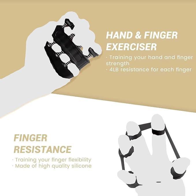 5 Pack Grip Strength Trainer Kit AdjustableResistance Hand Gripper,Finger Exerciser,HandExtension Exerciser,Stress Relief Ball and ForearmWorkout Ring for Grip Strength Training