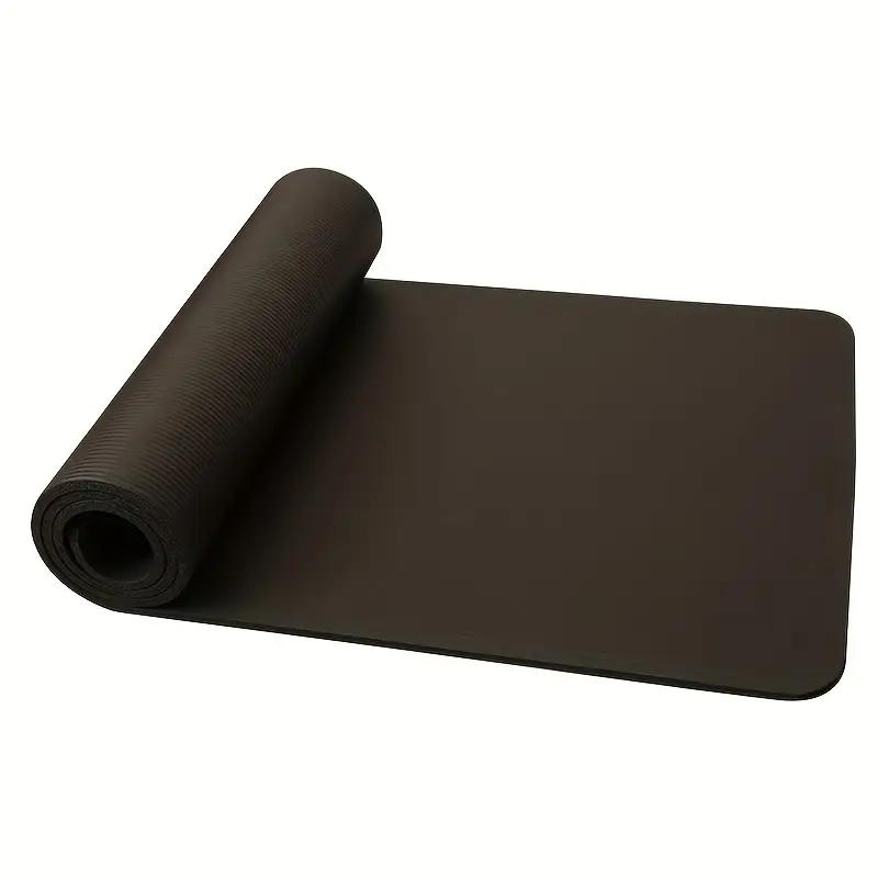 1pc Solid Color 0.8cm 0.31in Thick Yoga Mat With Carry Strap