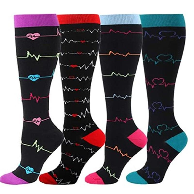 4 PC Sports Socks Mixed Pattern Breathable Knee High Socks for Women&Men, Sports Socks for Athletic, Soccer, Daily, Running, For Fall Deals, For Halloween