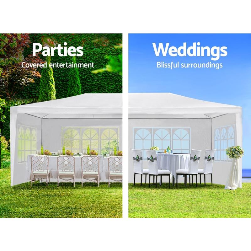 Wedding Party Canopy Tent Outdoor Gazebo with 5 Removable Sidewalls,10x30''