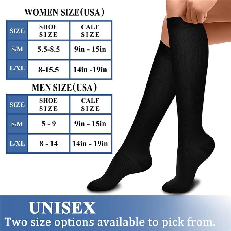 3 Pack Compression Socks for Athletic Running Cycling, Best Support for Circulation 15-20 mmHg, Men and Women