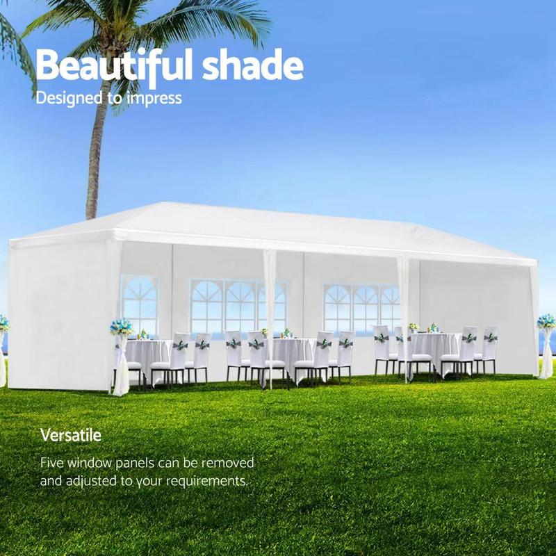 Wedding Party Canopy Tent Outdoor Gazebo with 5 Removable Sidewalls,10x30''