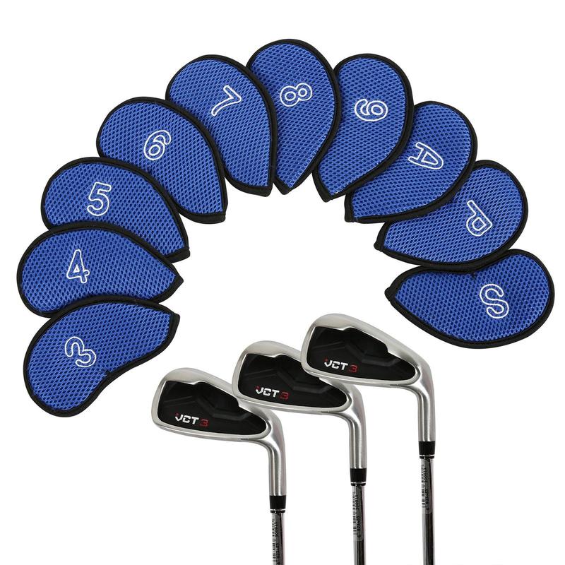 Golf Club Head Cover with Letter & Number Pattern, 10pcs set Professional Golf Club Head Protector, Golf Accessories for Men & Women