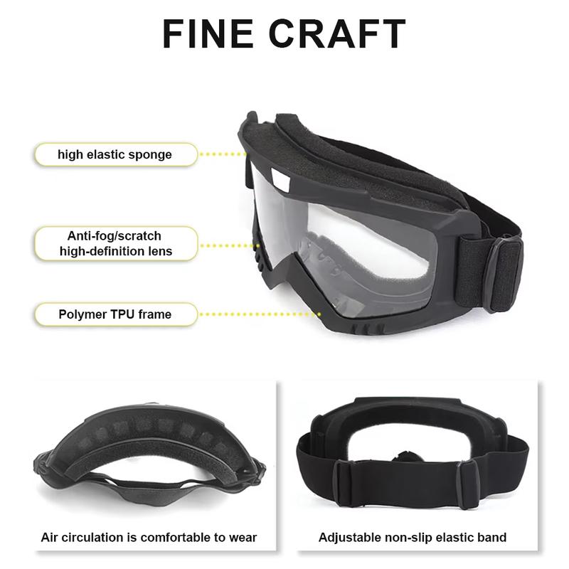 Protective Goggles Outdoor Motorcycle Windproof Sandproof Eyewear Tactical Anti-Explosion Face Shield Motocross Ski Glasses