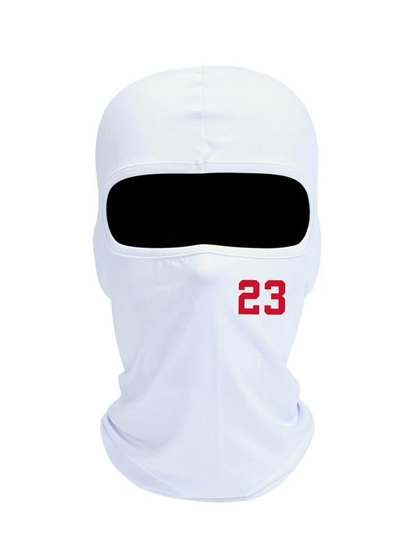 Number 23 Print Balaclava Face Mask, Windproof Sun Protection Face Covering, Outdoor Cycling Face Mask for Men & Women