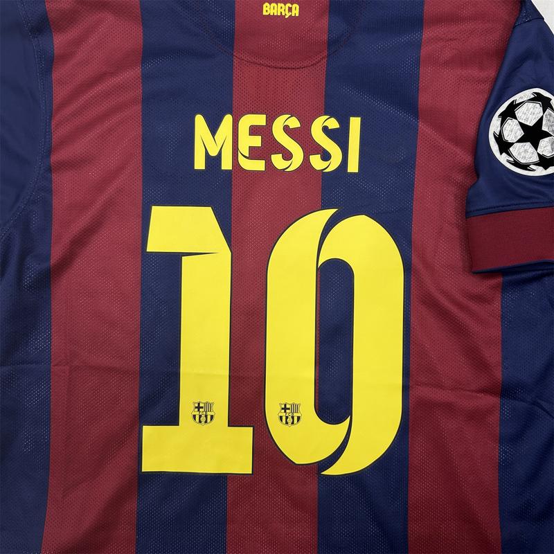 NIKE 14 15 Barcelona Home Short Sleeve 10# Messi Retro Soccer Jersey Fans Version Red Blue