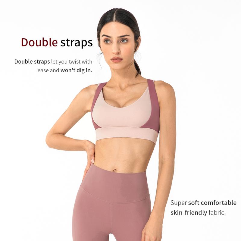 IFAST Women's Criss Cross Strappy Sports Bra Medium Support Quick-Drying Breathable high stretch seamless Wireless bra Plus Size outdoor cycling outdoor cycling