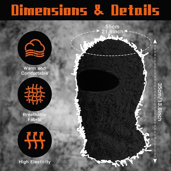 Balaclava Ski Mask Knitted for Men Women Shiesty Mask Shaggy Knitted Full Face Ski Mask Windproof Neck Warmer