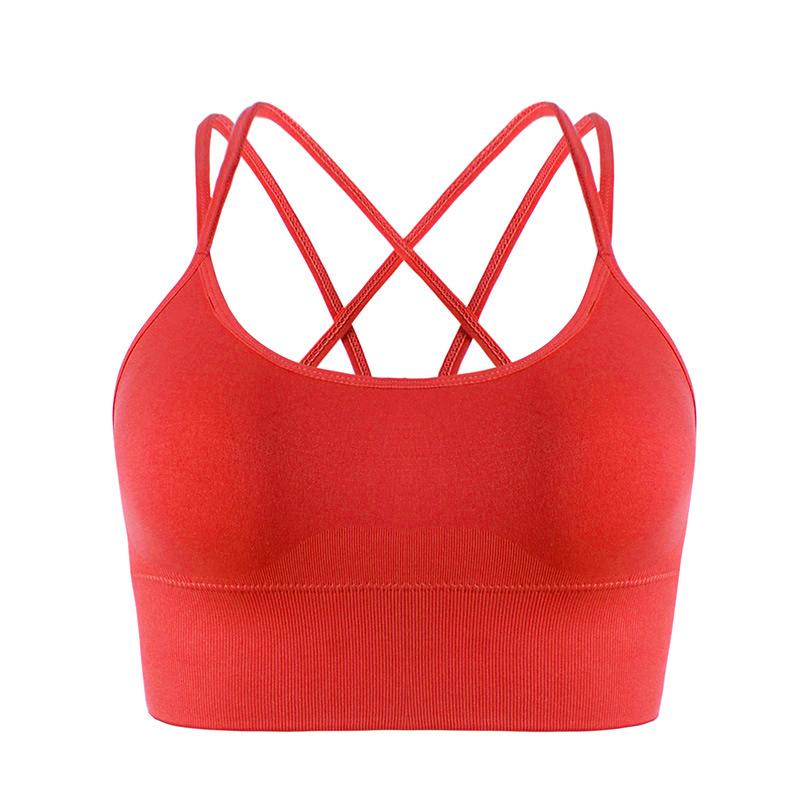 Sports Bra for Women Longline Padded Strappy Sports Bras Medium Support Yoga Gym Running Workout Crop Tank Tops